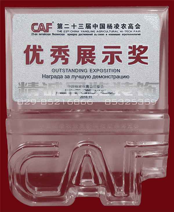 第23屆楊凌農(nóng)高會“優(yōu)秀展示獎(jiǎng)”（獎(jiǎng)牌）16年