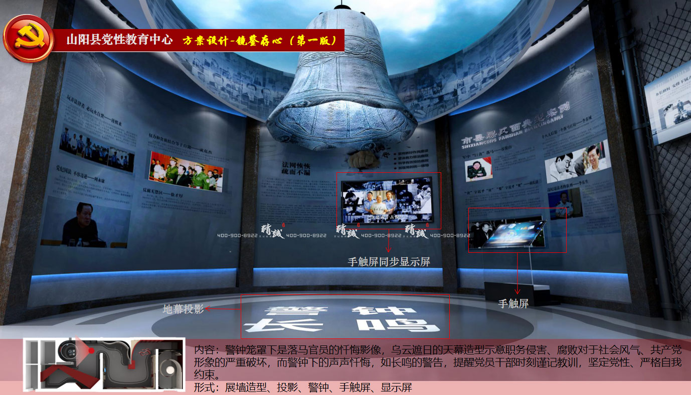 商洛山陽縣黨性教育中心展廳設計效果圖介紹