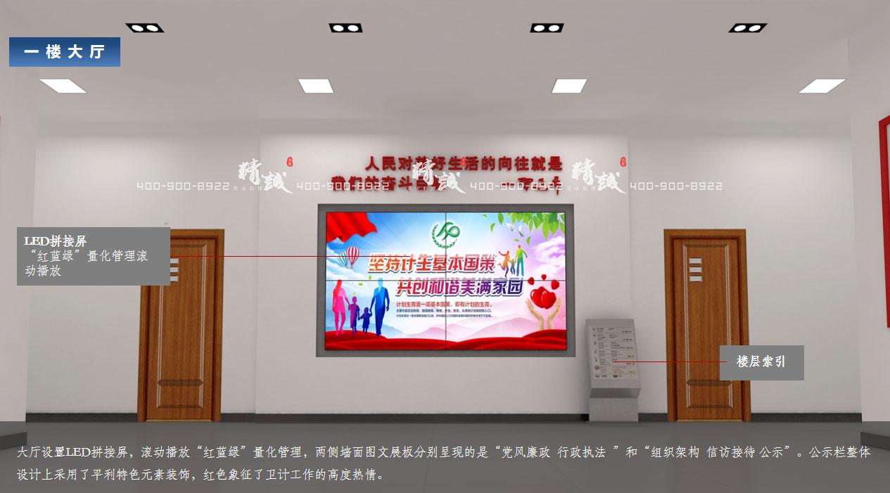 安康利平縣衛計局機關文化展廳設計方案